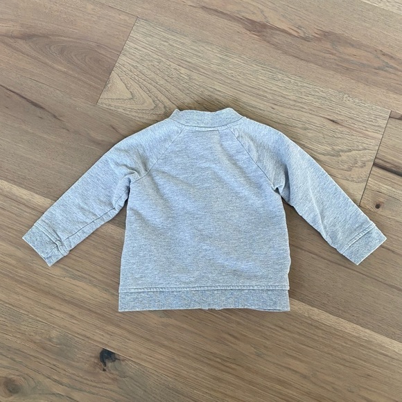 Crazy 8 Girls White and Gray Eyelet Lightweight Full Zip Sweatshirt Size 24M - Picture 3 of 9